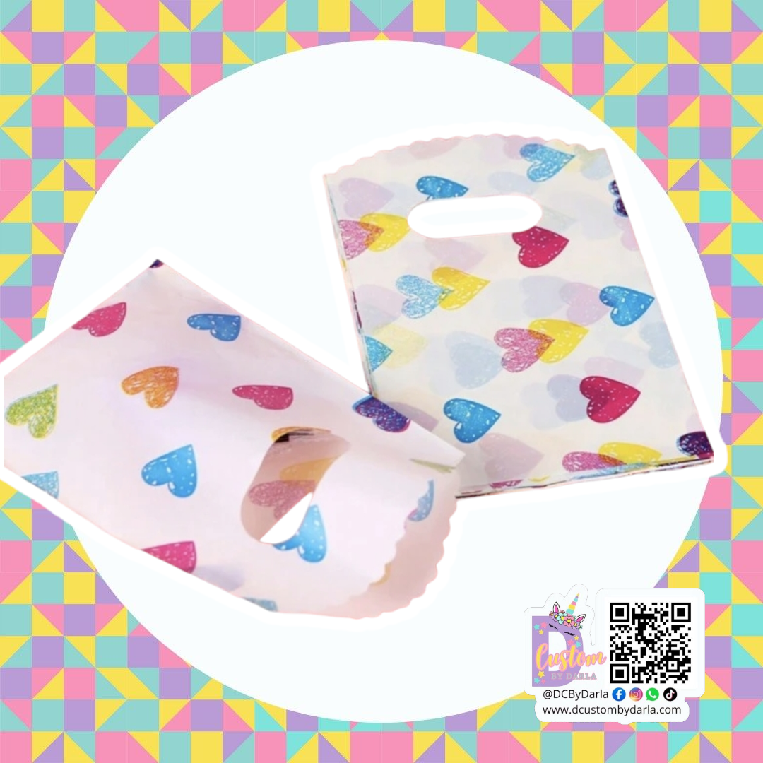 Corazones de colores 3x5in merch bags