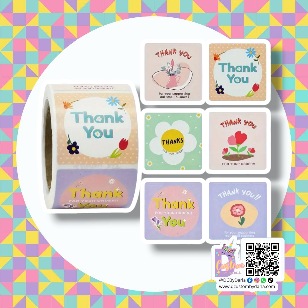 Beautiful flower sticker mix 1in