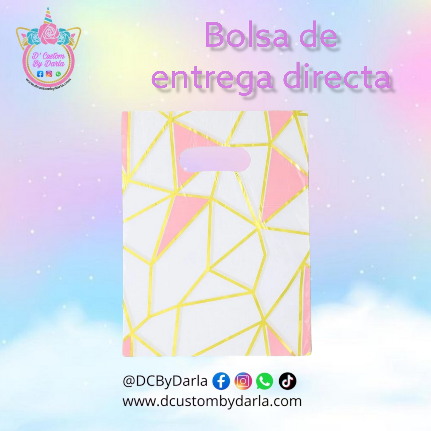 Pink mosaico 6x8in merch bags