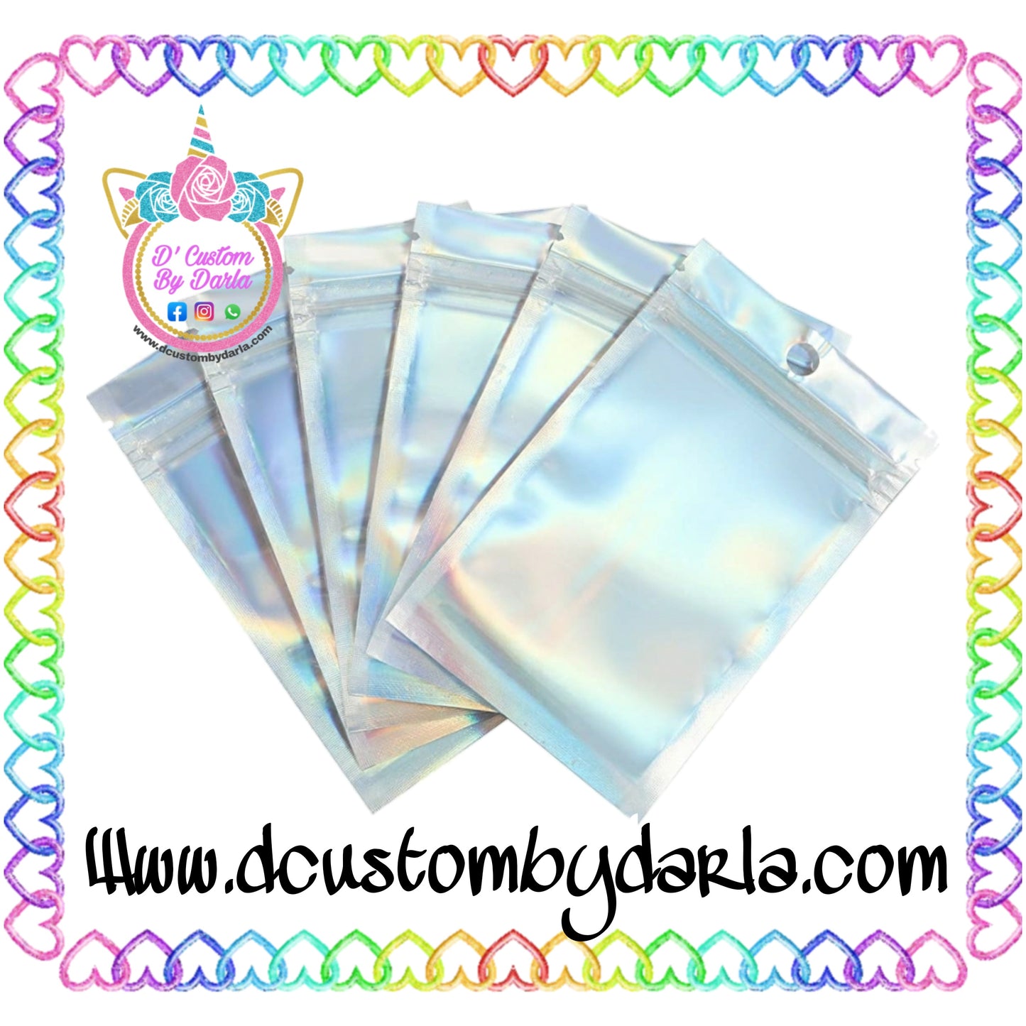 Ziplock holograficas 2x3in
