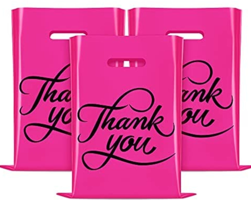 Thank you merchandise bag Pink 12x15in