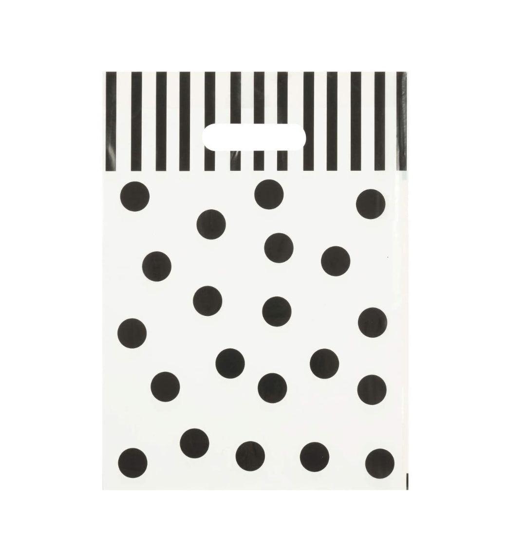 Polka dots black and white 9x12in