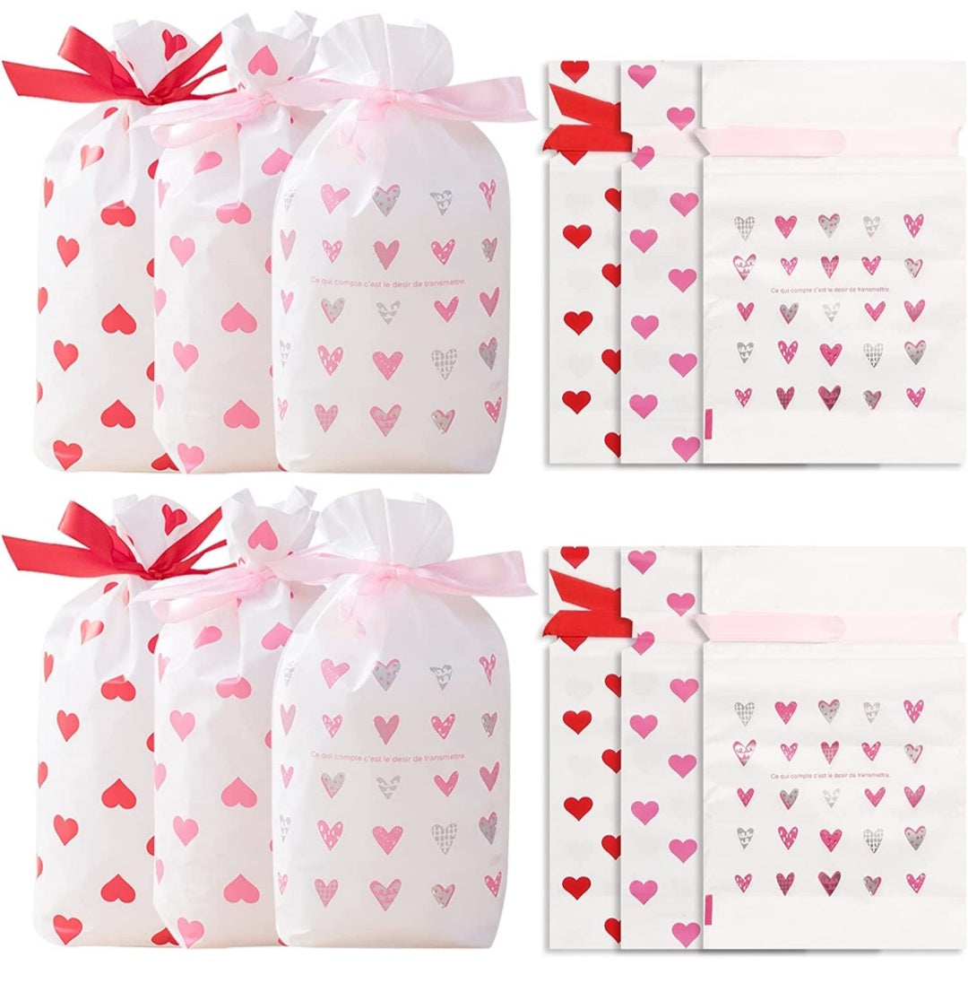 Corazones 6x9in gift bags