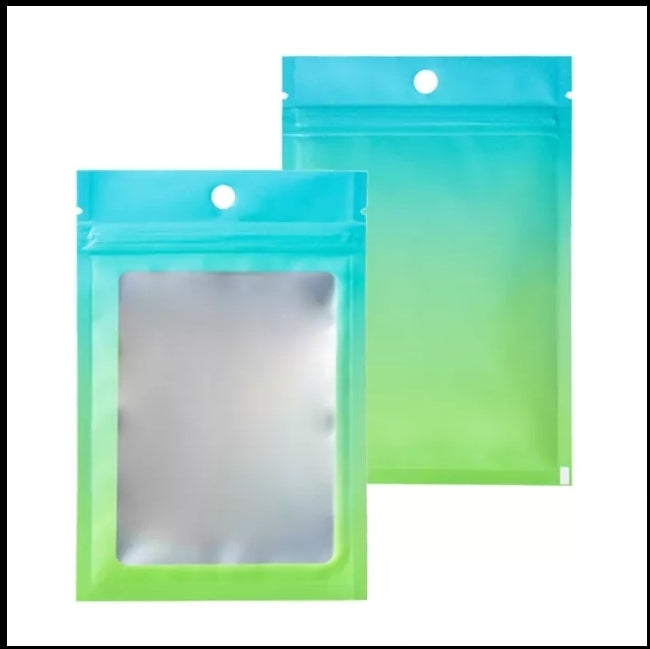 Ziplock degradada azul a verde 2.75x3.94in