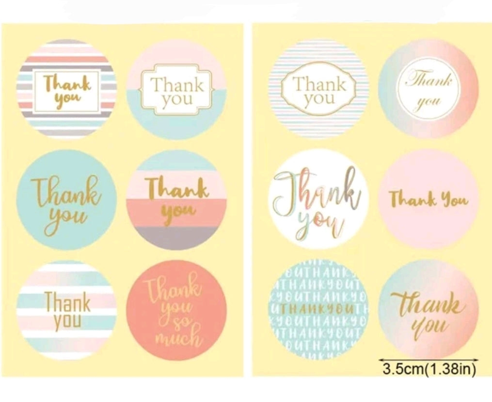 Aqua and coral 1.5in sticker (12pcs)