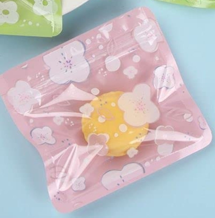 Pink flower ziplock 5x5in (1pc)