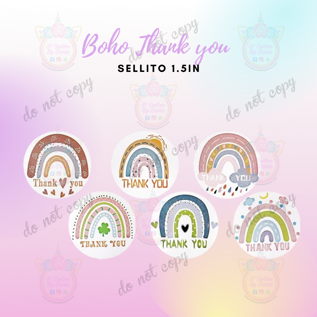 Boho thank you 1.5in