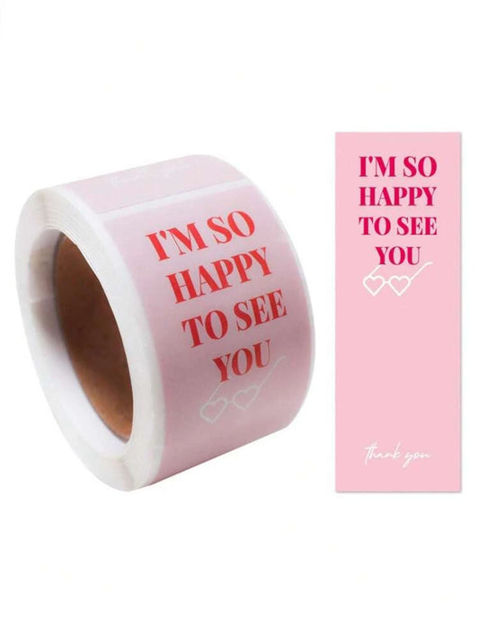 Open me seal pink see you 3.5x1.2in