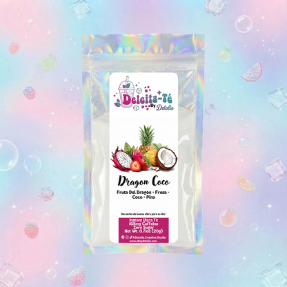 Dragon Coco: Fruta Del Dragón + Fresa + Coco + Piña (Porción individual) Instant Ultra Té – Deleita-Té By Detalia