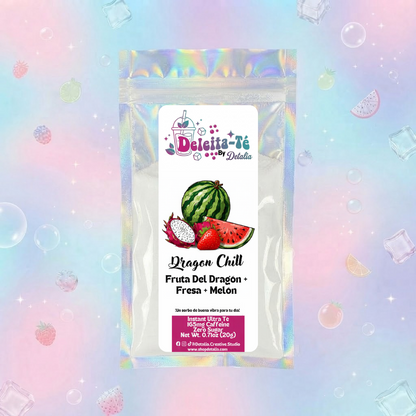 Dragon Chill: Fruta Del Dragón + Fresa + Melón (Porción individual) Instant Ultra Té – Deleita-Té By Detalia