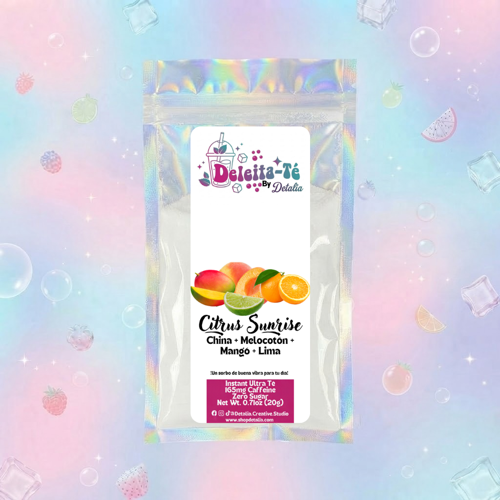 Citrus Sunrise: China + Melocotón + Mangó + Lima (Porción individual) Instant Ultra Té – Deleita-Té By Detalia
