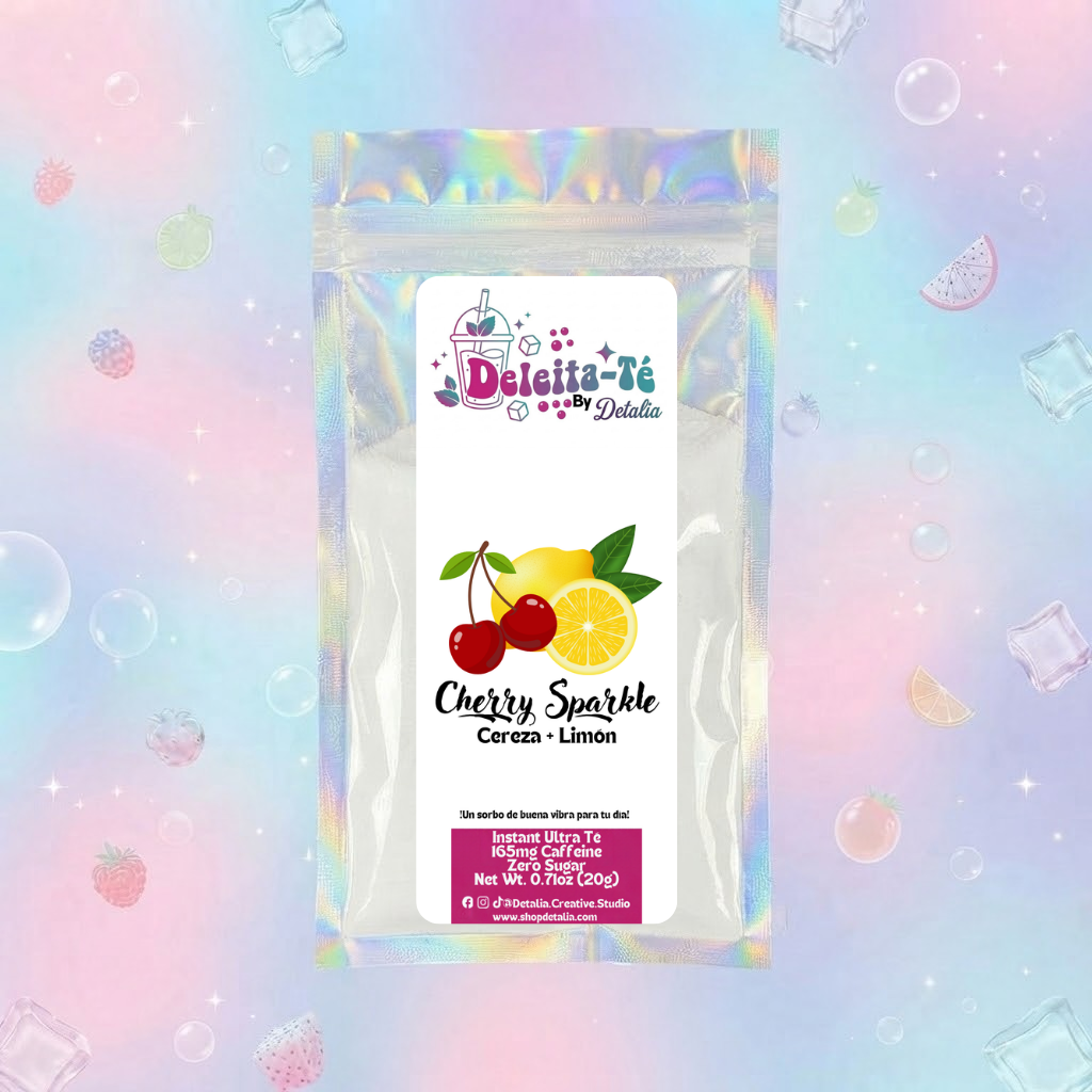Cherry Sparkle: Cereza + Limón (Porción individual) Instant Ultra Té – Deleita-Té By Detalia