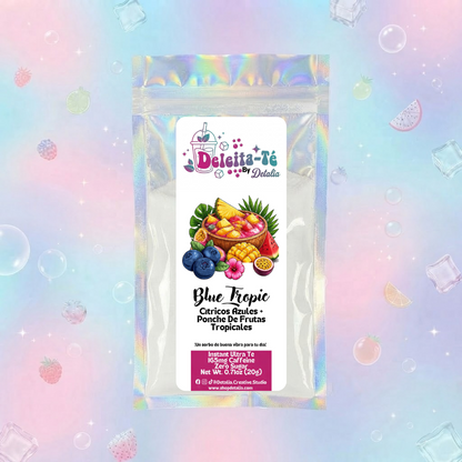 Blue Tropic: Cítricos Azules + Ponche De Frutas Tropicales (Porción individual) Instant Ultra Té – Deleita-Té By Detalia