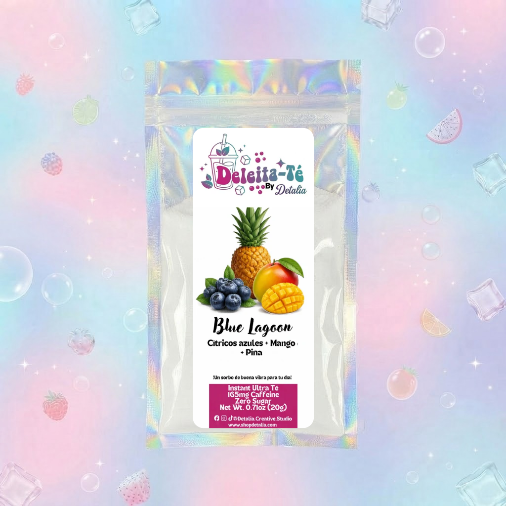 Blue Lagoon: Cítricos Azules + Mangó + Piña (Porción individual) Instant Ultra Té – Deleita-Té By Detalia