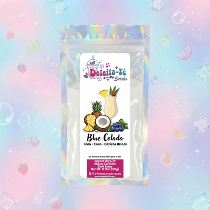Blue Colada: Piña + Coco + Cítricos Azules (Porción individual) Instant Ultra Té – Deleita-Té By Detalia