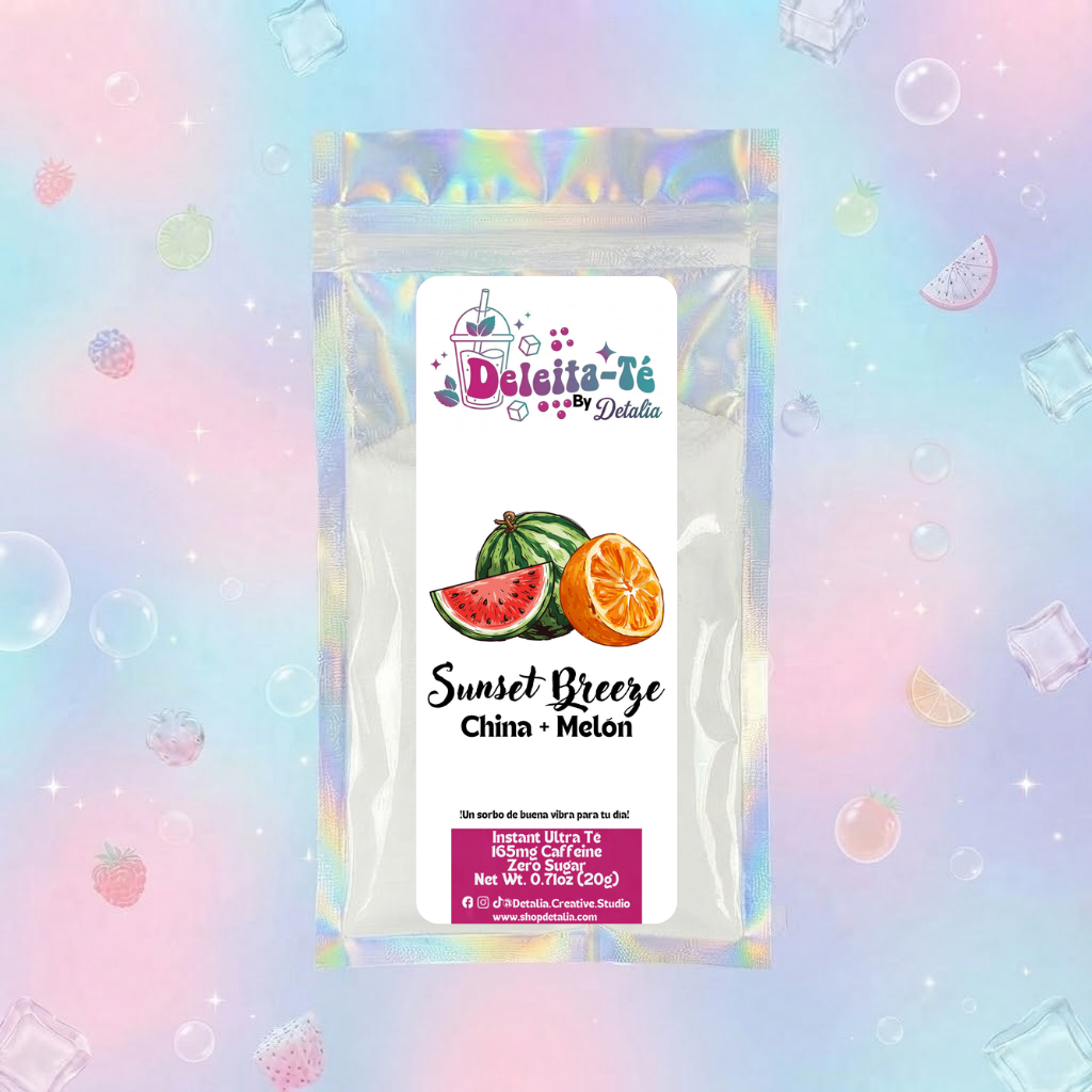 Sunset Breeze: China + Melón + Lima (Porción individual) Instant Ultra Té – Deleita-Té By Detalia