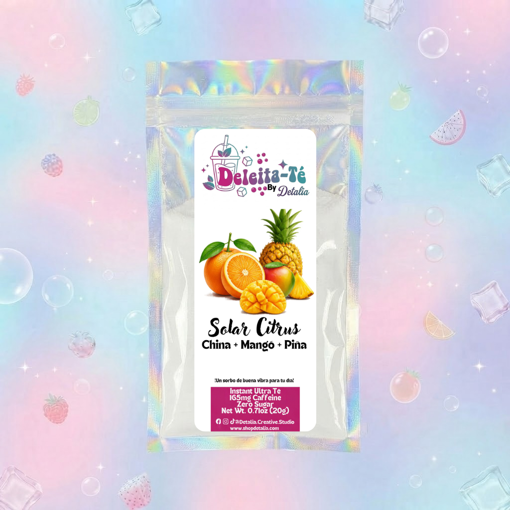 Solar Citrus: China + Mangó + Piña (Porción individual) Instant Ultra Té – Deleita-Té By Detalia