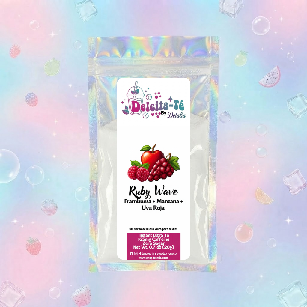 Ruby Wave: Frambuesa + Manzana + Uva Roja (Porción individual) Instant Ultra Té – Deleita-Té By Detalia