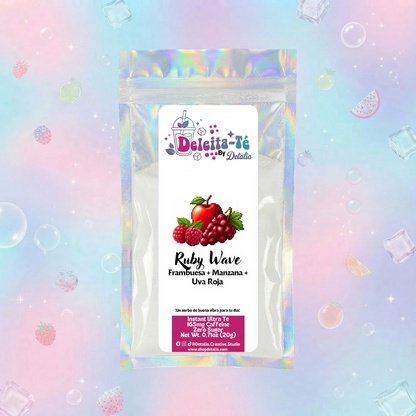 Ruby Wave: Frambuesa + Manzana + Uva Roja (Porción individual) Instant Ultra Té – Deleita-Té By Detalia