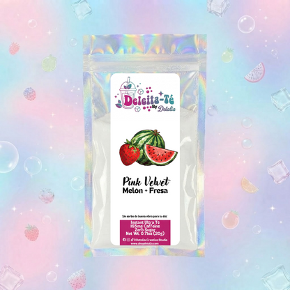 Pink Velvet: Melón + Fresa Silvestre (Porción individual) Instant Ultra Té – Deleita-Té By Detalia