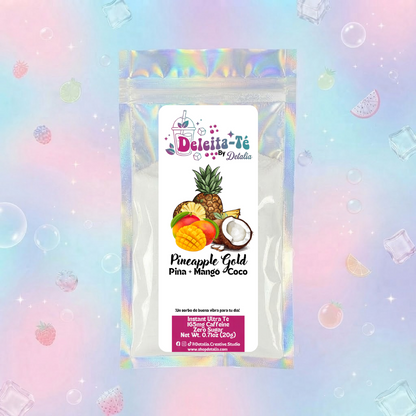 Pineapple Gold: Piña + Mangó + Coco (Porción individual) Instant Ultra Té – Deleita-Té By Detalia