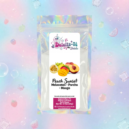 Peach Sunset: Melocotón + Parcha + Mangó (Porción individual) Instant Ultra Té – Deleita-Té By Detalia