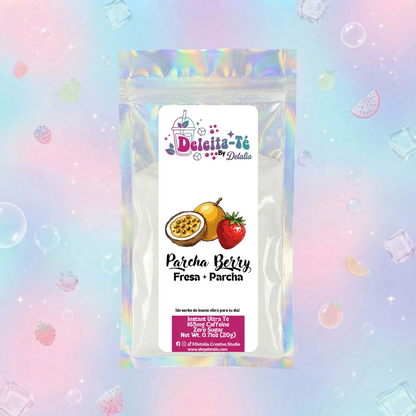 Parcha Berry: Fresa + Parcha + Melocotón (Porción individual) Instant Ultra Té – Deleita-Té By Detalia