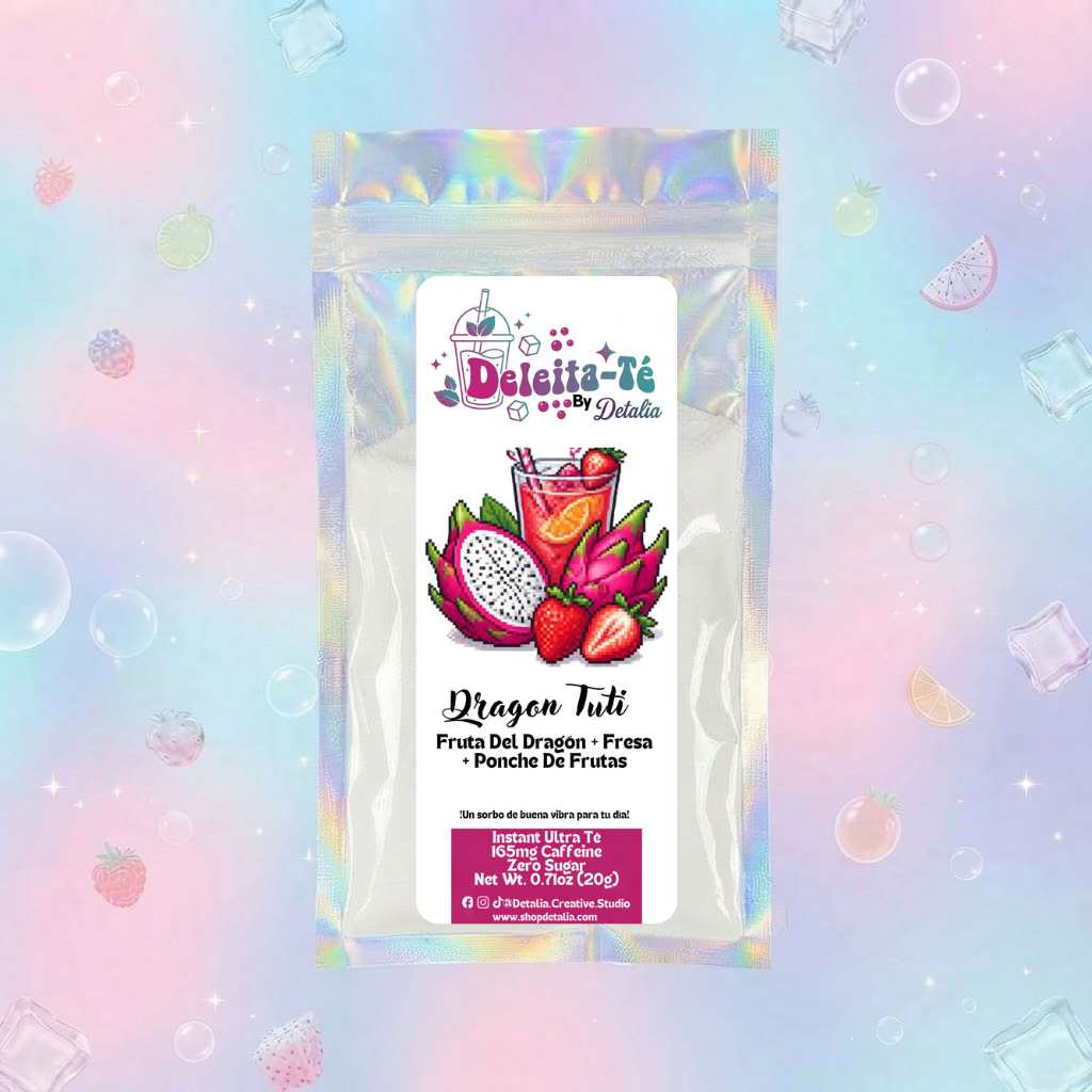 Dragon Tuti: Fruta Del Dragón + Fresa + Ponche De Frutas (Porción individual) Instant Ultra Té – Deleita-Té By Detalia