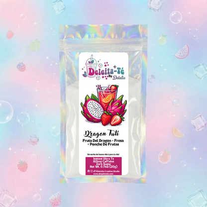 Dragon Tuti: Fruta Del Dragón + Fresa + Ponche De Frutas (Porción individual) Instant Ultra Té – Deleita-Té By Detalia