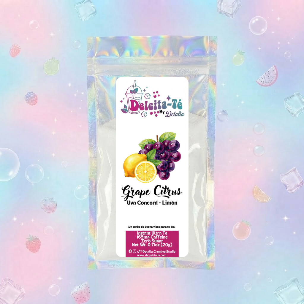 Grape Citrus: Uva Concord + Limón + Lima (Porción individual) Instant Ultra Té – Deleita-Té By Detalia