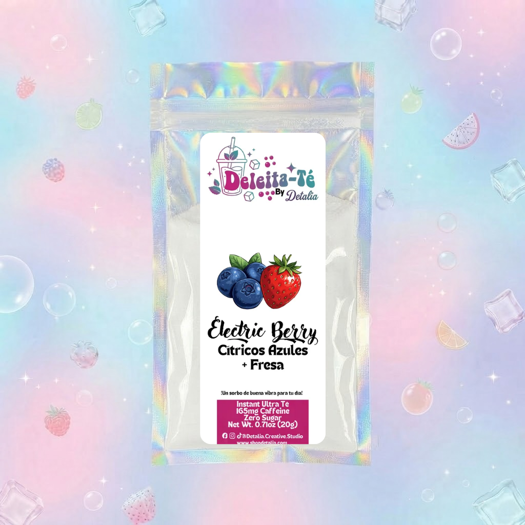 Electric Berry: Cítricos Azules + Fresa Silvestre (Porción individual) Instant Ultra Té – Deleita-Té By Detalia
