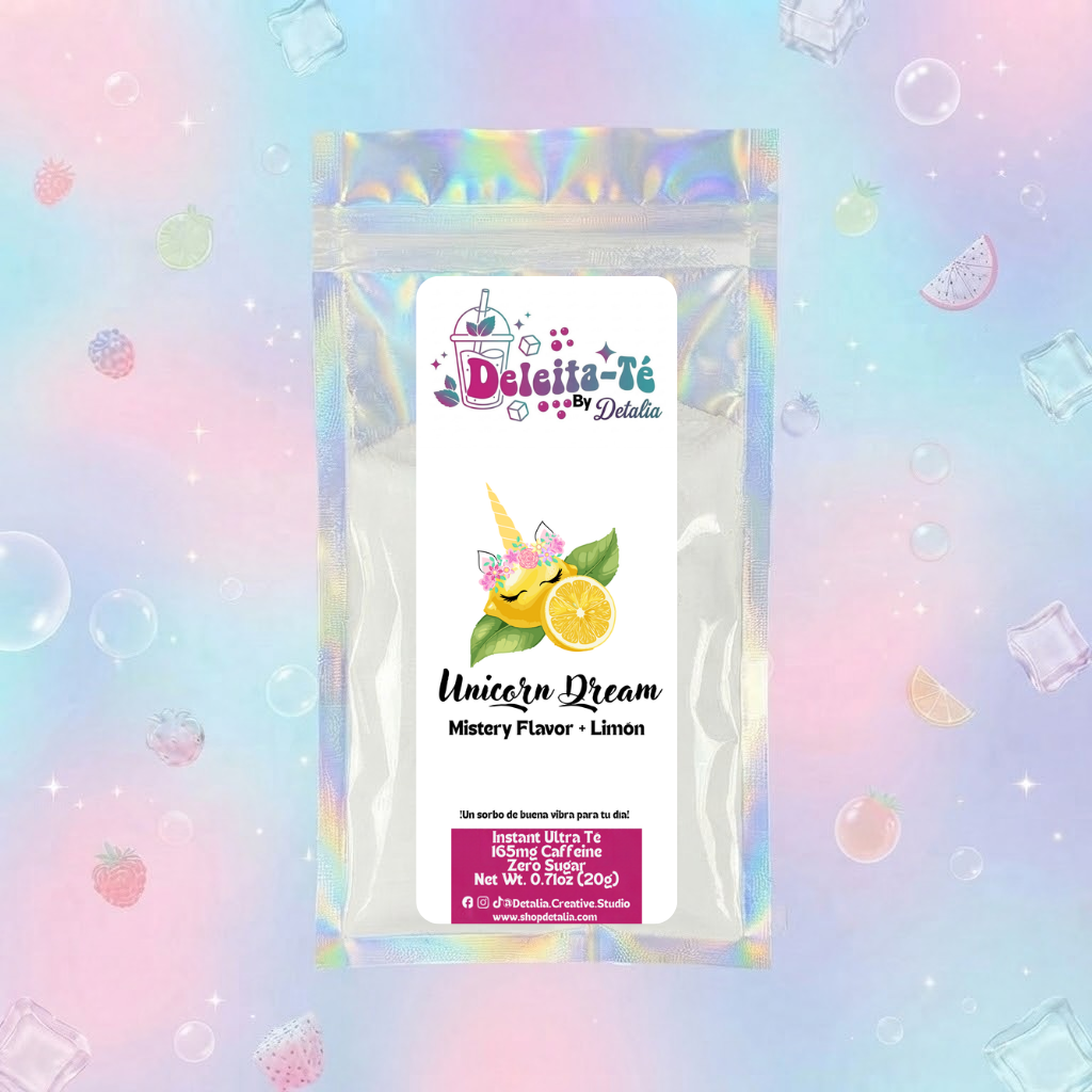 Unicorn Dream: Mistery Flavor + Limón (Porción individual) Instant Ultra Té – Deleita-Té By Detalia