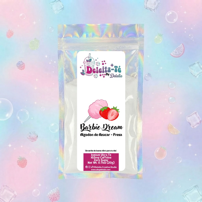 Barbie Dream: Algodón de Azúcar + Fresa (Porción individual) Instant Ultra Té – Deleita-Té By Detalia
