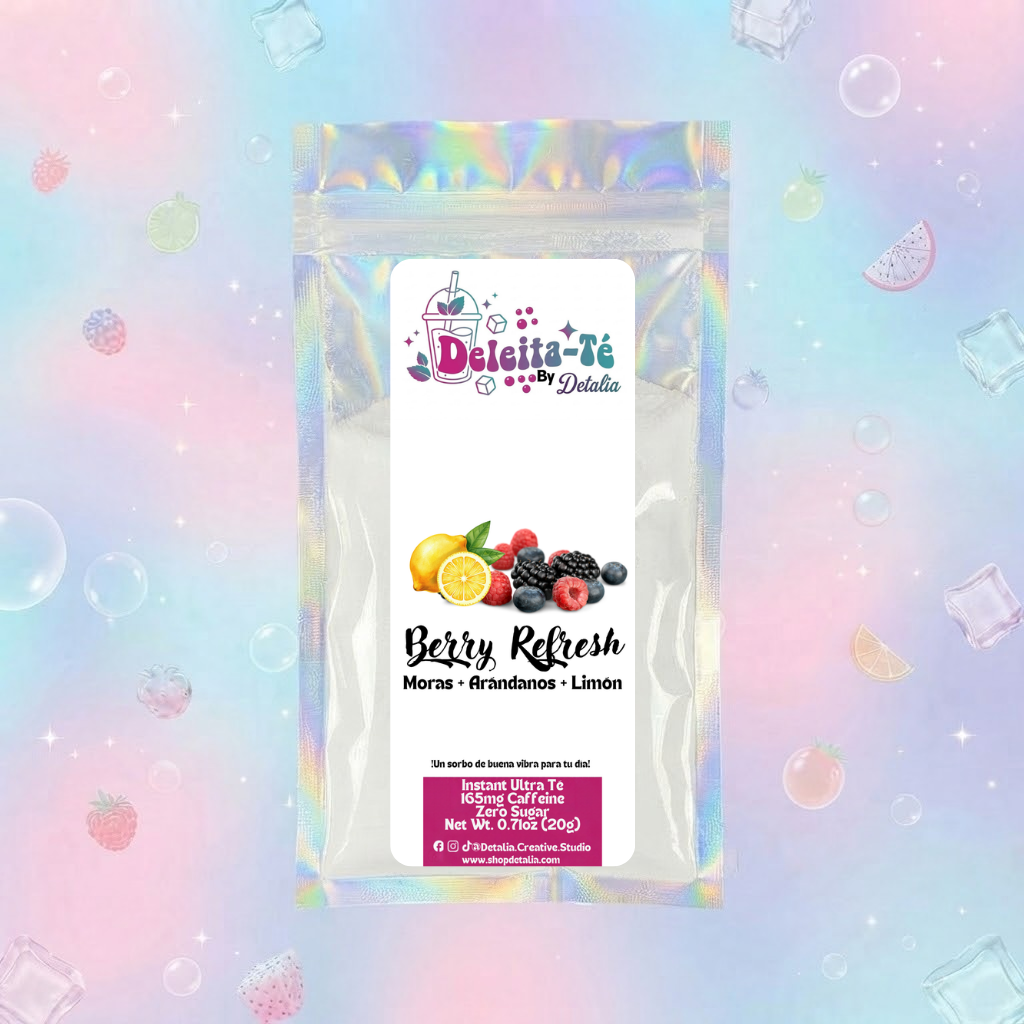 Berry Refresh: Moras + Arándanos + Limón (Porción individual) Instant Ultra Té – Deleita-Té By Detalia