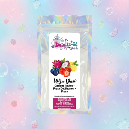 Ultra Blast: Cítricos Azules + Fruta Del Dragón + Fresa (Porción individual) Instant Ultra Té – Deleita-Té By Detalia