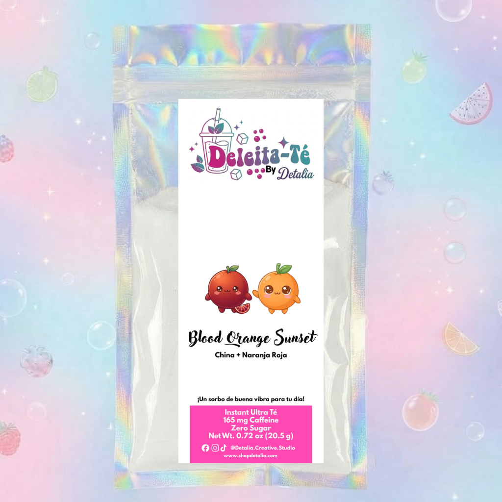 Blood Orange Sunset: China + Naranja Sanguina (Porción individual) Instant Ultra Té – Deleita-Té By Detalia