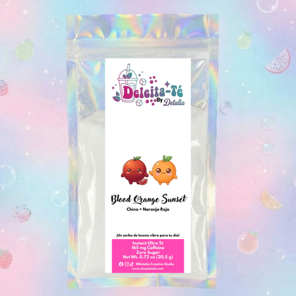 Blood Orange Sunset: China + Naranja Sanguina (Porción individual) Instant Ultra Té – Deleita-Té By Detalia