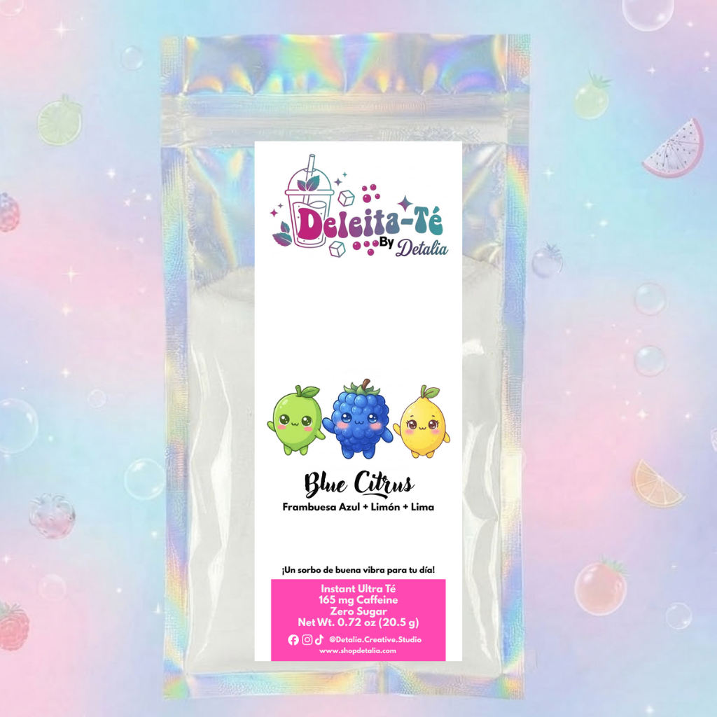 Blue Citrus: Frambuesa Azul + Limón + Lima (Porción individual) Instant Ultra Té – Deleita-Té By Detalia