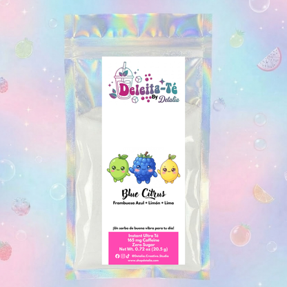 Blue Citrus: Frambuesa Azul + Limón + Lima (Porción individual) Instant Ultra Té – Deleita-Té By Detalia