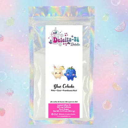 Blue Colada: Piña + Coco + Frambuesa Azul (Porción individual) Instant Ultra Té – Deleita-Té By Detalia