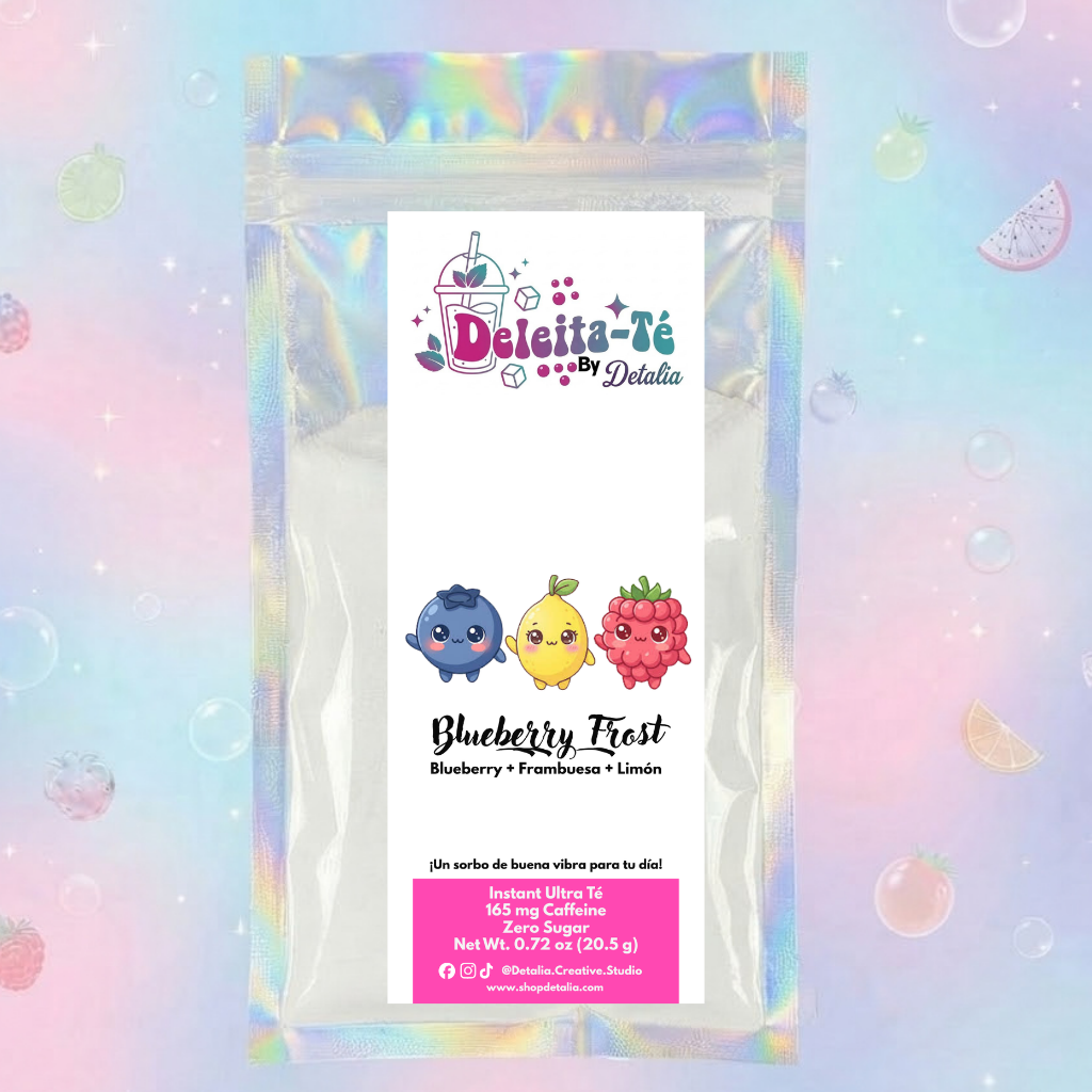 Blueberry Frost: Blueberry + Frambuesa + Limón (Porción individual) Instant Ultra Té – Deleita-Té By Detalia