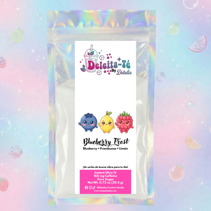 Blueberry Frost: Blueberry + Frambuesa + Limón (Porción individual) Instant Ultra Té – Deleita-Té By Detalia