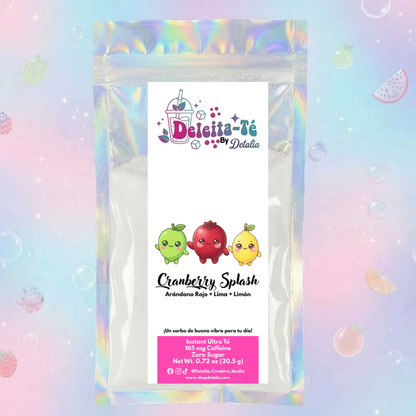 Cranberry Splash: Cranberry + Lima + Limón (Porción individual) Instant Ultra Té – Deleita-Té By Detalia