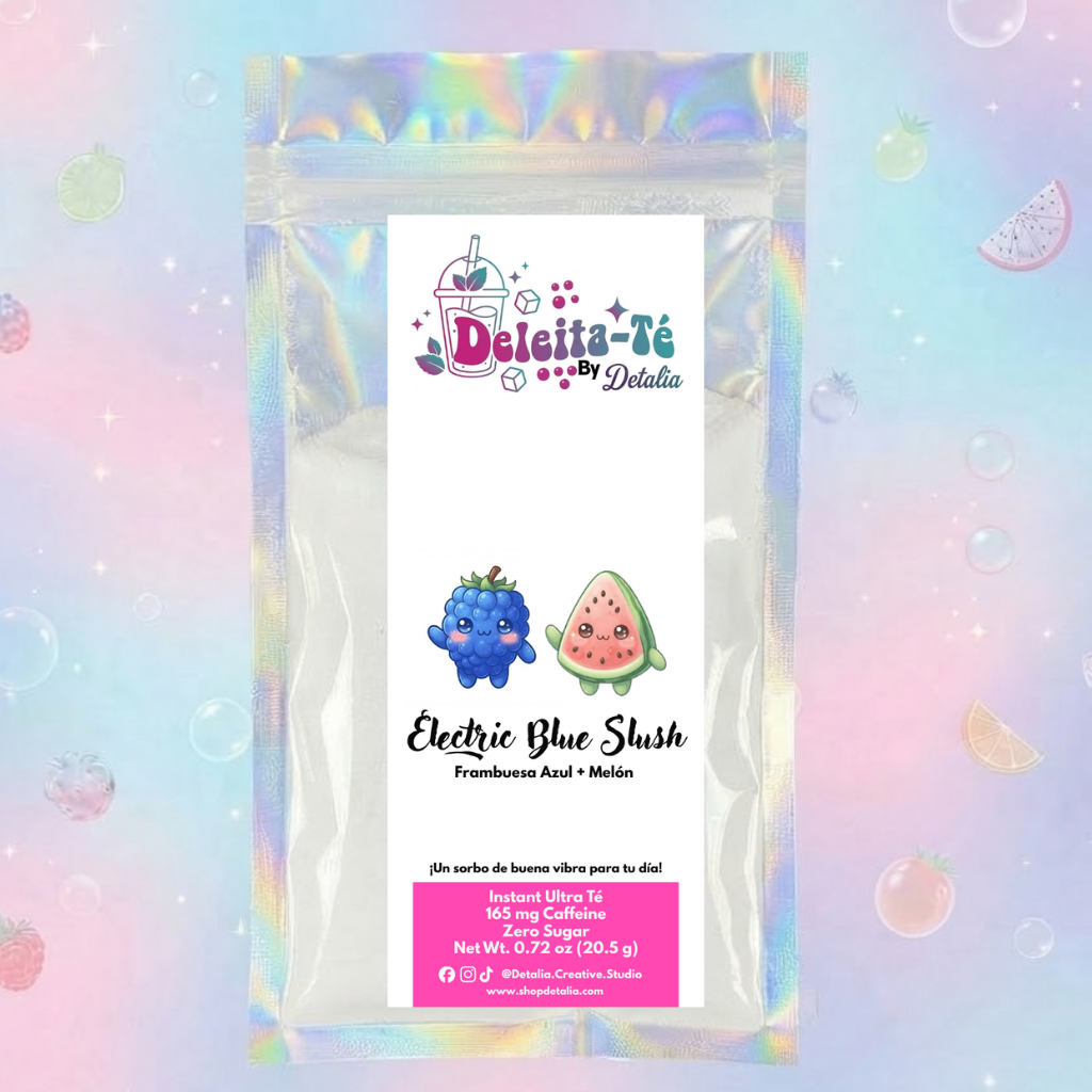 Electric Blue Slush: Frambuesa Azul + Melón (Porción individual) Instant Ultra Té – Deleita-Té By Detalia