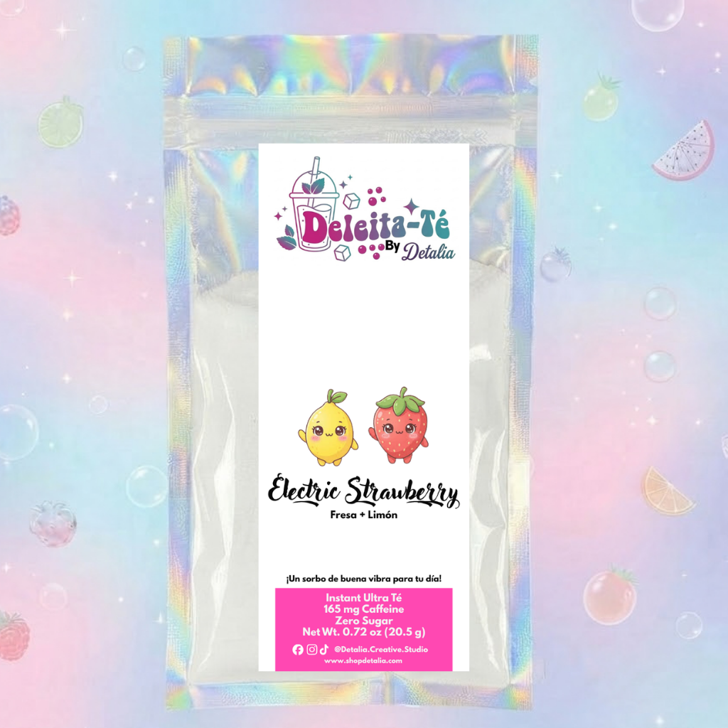 Electric Strawberry: Fresa + Limón (Porción individual) Instant Ultra Té – Deleita-Té By Detalia