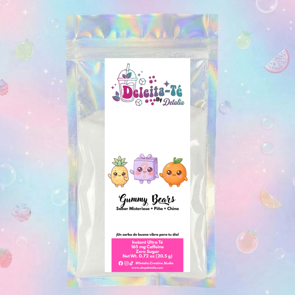 Gummy Bears: Sabor Misterioso + Piña + China (Porción individual) Instant Ultra Té – Deleita-Té By Detalia