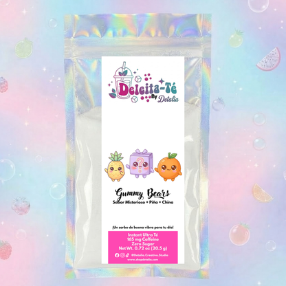 Gummy Bears: Sabor Misterioso + Piña + China (Porción individual) Instant Ultra Té – Deleita-Té By Detalia