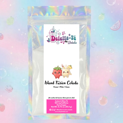 Island Fusion Colada: Fresa + Piña + Coco (Porción individual) Instant Ultra Té – Deleita-Té By Detalia