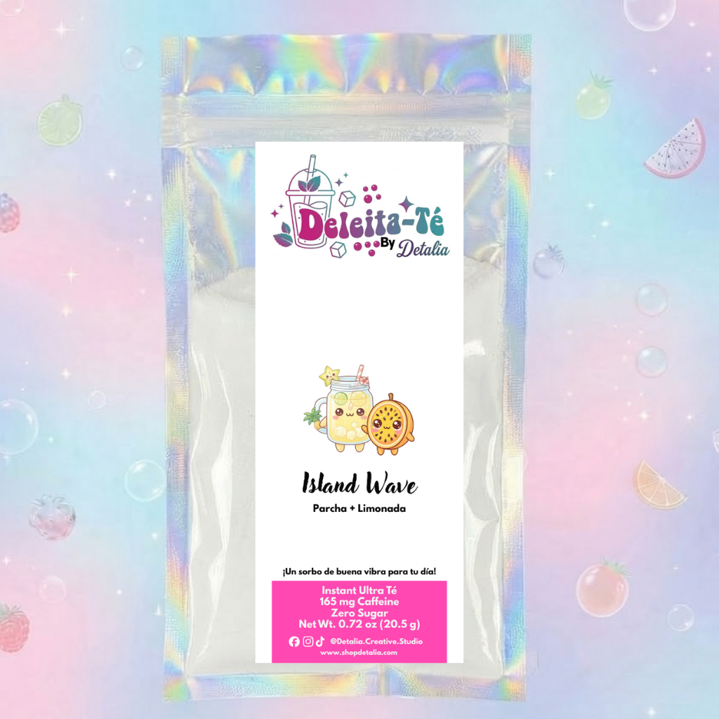Island Wave: Parcha + Limonada Isleña (Porción individual) Instant Ultra Té – Deleita-Té By Detalia