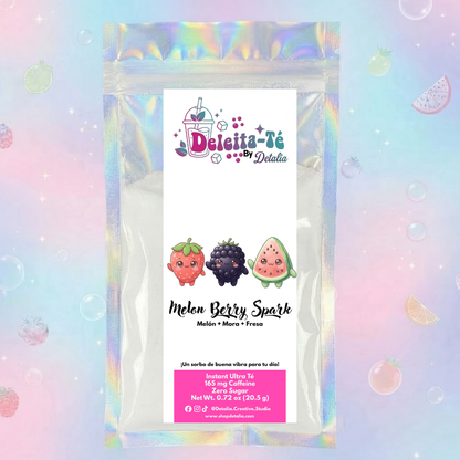 Melon Berry Spark: Melón + Mora + Fresa (Porción individual) Instant Ultra Té – Deleita-Té By Detalia